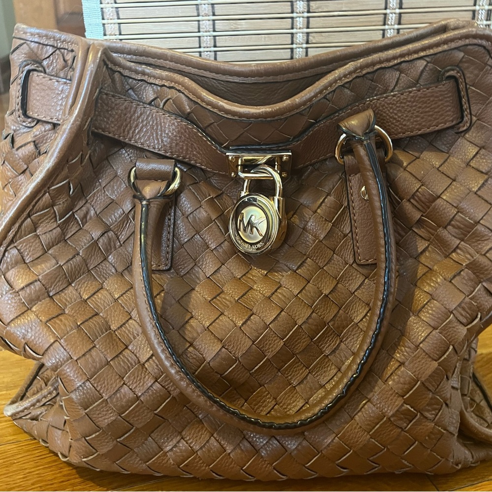 Michael Kors Brown Woven Tote/Shoulder Bag - previously owned, as is